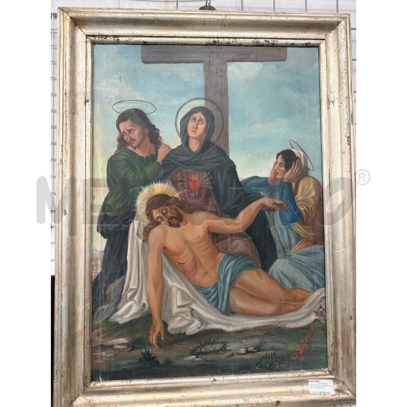 QUADRETTO VECCHIO CORNICE ARGENTATA SCENA SACRA | Mercatino dell'Usato San giovanni teatino 1