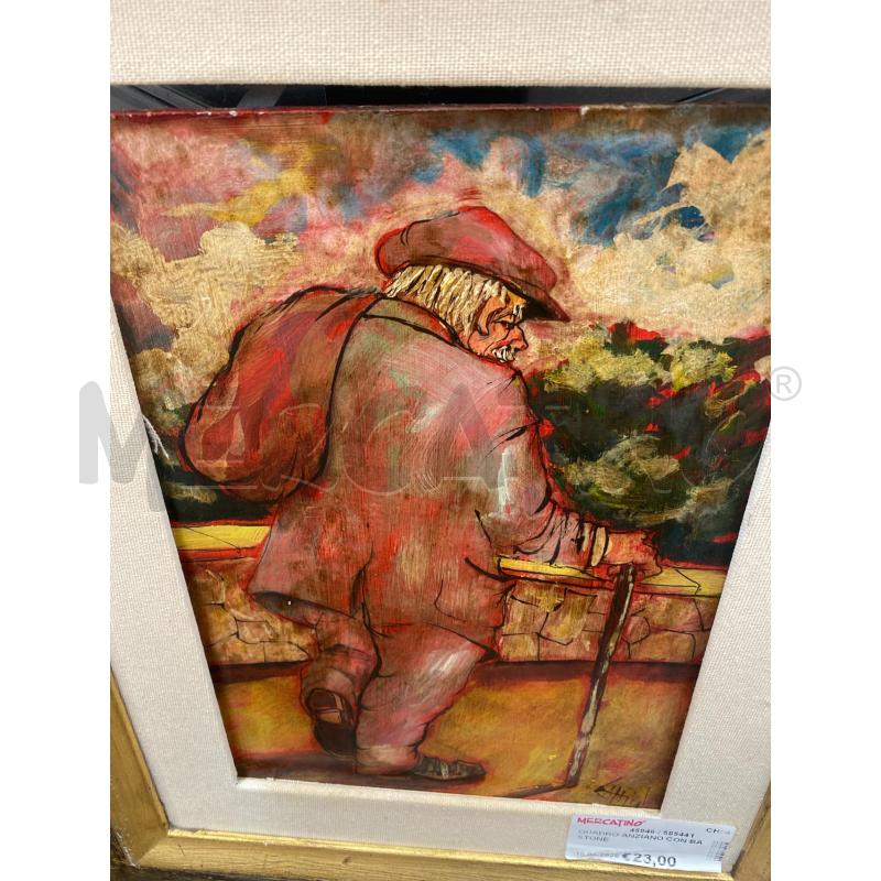 QUADRO ANZIANO CON BASTONE | Mercatino dell'Usato San giovanni teatino 1