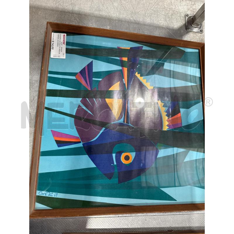 QUADRO ASTRATTO PESCE VERDE AZZURRO | Mercatino dell'Usato San giovanni teatino 2