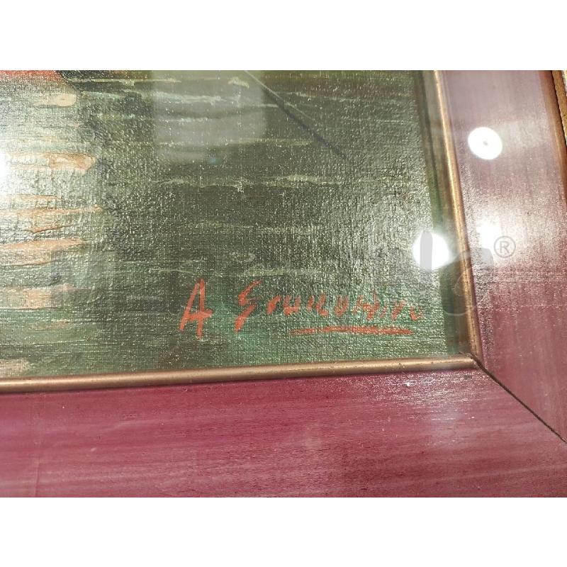 QUADRO A FIRMA GIORDANO PAESAGGIO MARITTIMO CON BARCHE | Mercatino dell'Usato San giovanni teatino 2