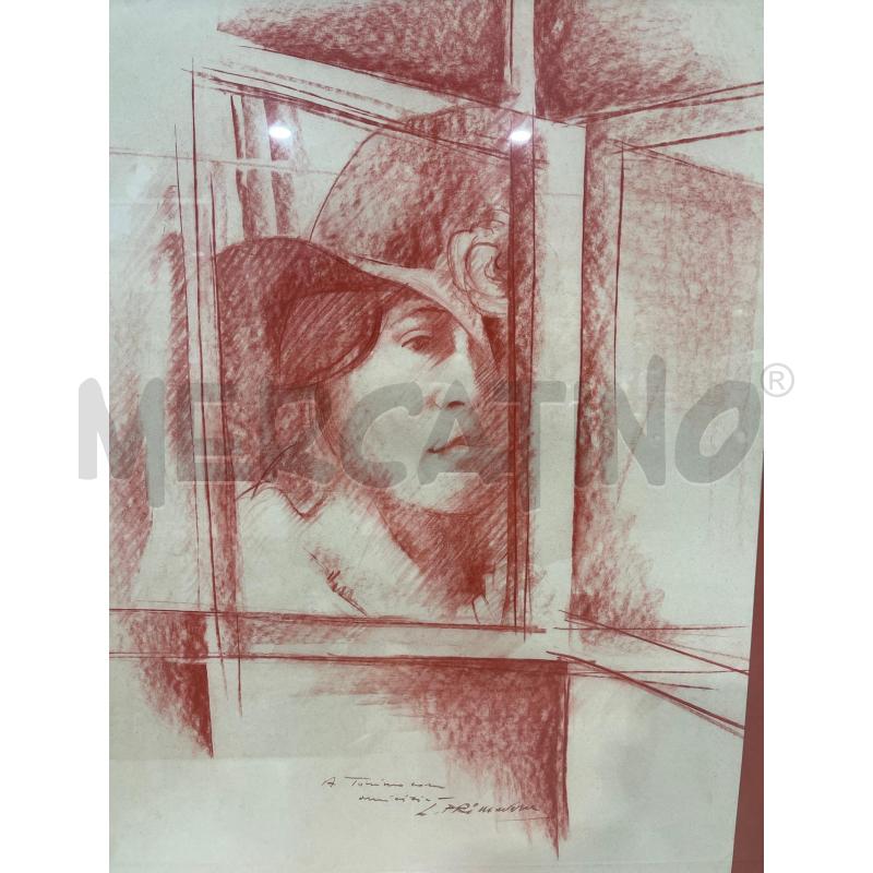 QUADRO A FIRMA LUCIANO PRIMAVERA VOLTO ROSSO | Mercatino dell'Usato San giovanni teatino 2