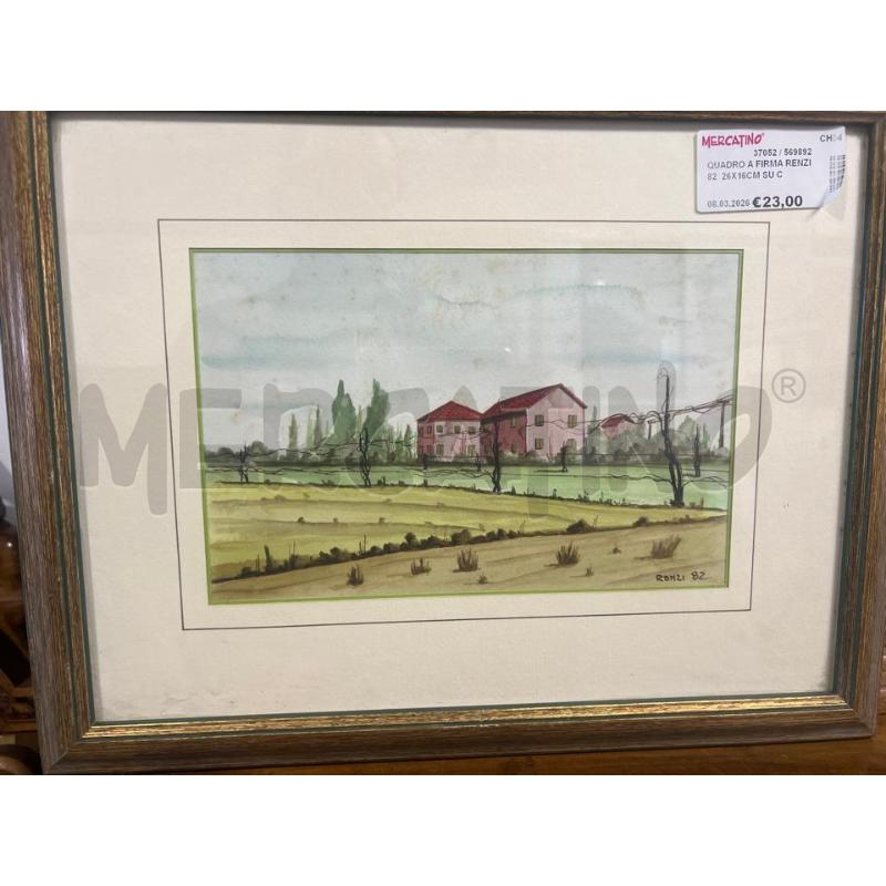 QUADRO A FIRMA RENZI 82  26X16CM SU CARTA | Mercatino dell'Usato San giovanni teatino 1