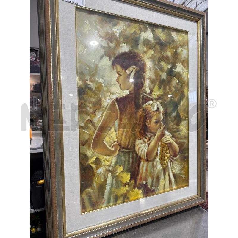 QUADRO BAMBINE A FIRMA BARLY CORNICE DORATA | Mercatino dell'Usato San giovanni teatino 1