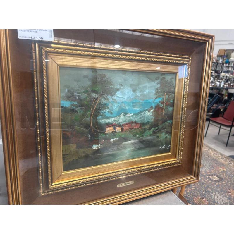 QUADRO CORNICE DORATA CASETTE ROSSE | Mercatino dell'Usato San giovanni teatino 1