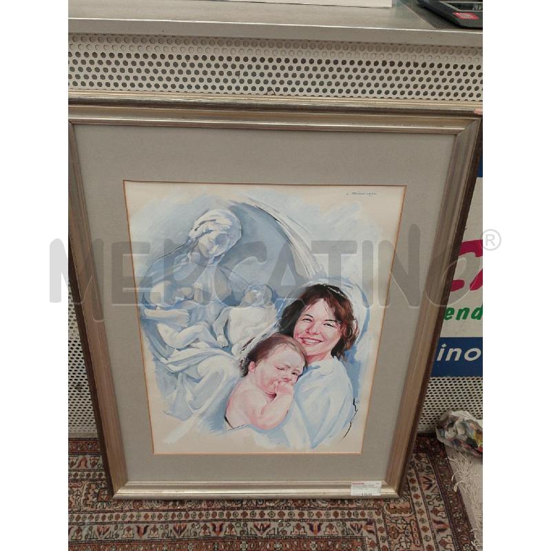 QUADRO DONNA CON BAMBINO A FIRMA LUCIANO PRIMAVERA | Mercatino dell'Usato San giovanni teatino 2