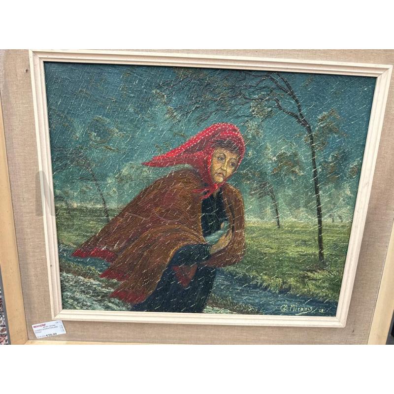 QUADRO DONNA FOULARD ROSSO | Mercatino dell'Usato San giovanni teatino 2