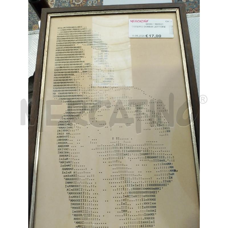 QUADRO DONNA LETTERE | Mercatino dell'Usato San giovanni teatino 2