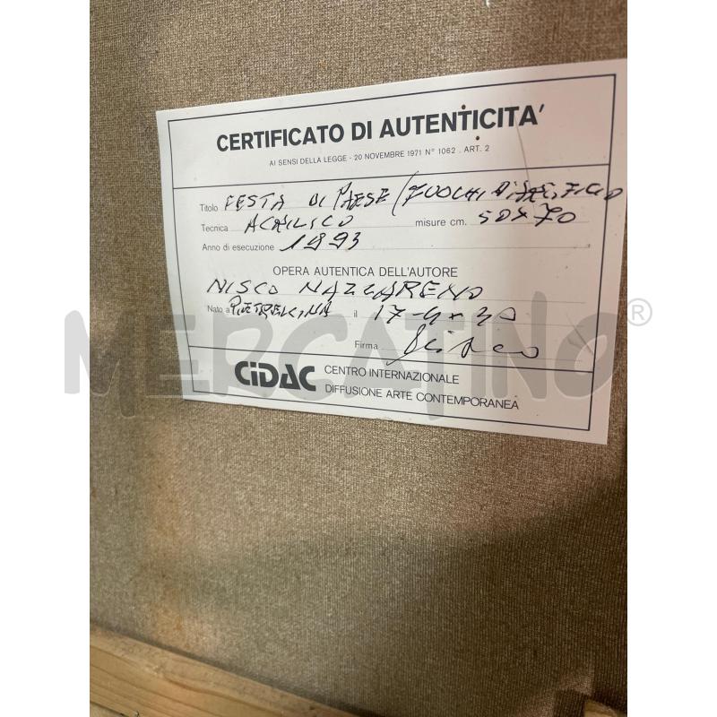 QUADRO FESTA DI PAESE A FIRMA NISCO NAZZARENO | Mercatino dell'Usato San giovanni teatino 4