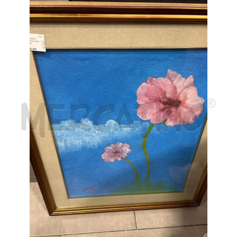 QUADRO FIORE ROSA SFONDO CIELO A FIRMA DI MARCO | Mercatino dell'Usato San giovanni teatino 1
