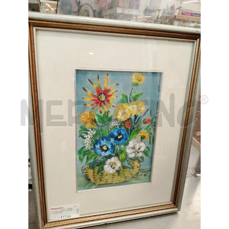 QUADRO FIORI CORNICE ARGENTATA | Mercatino dell'Usato San giovanni teatino 1