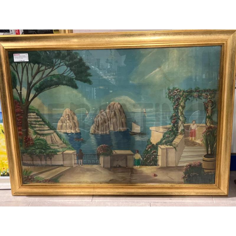 QUADRO FIRMATO PAESAGGIO VEDUTA MARE 99X68 | Mercatino dell'Usato San giovanni teatino 1