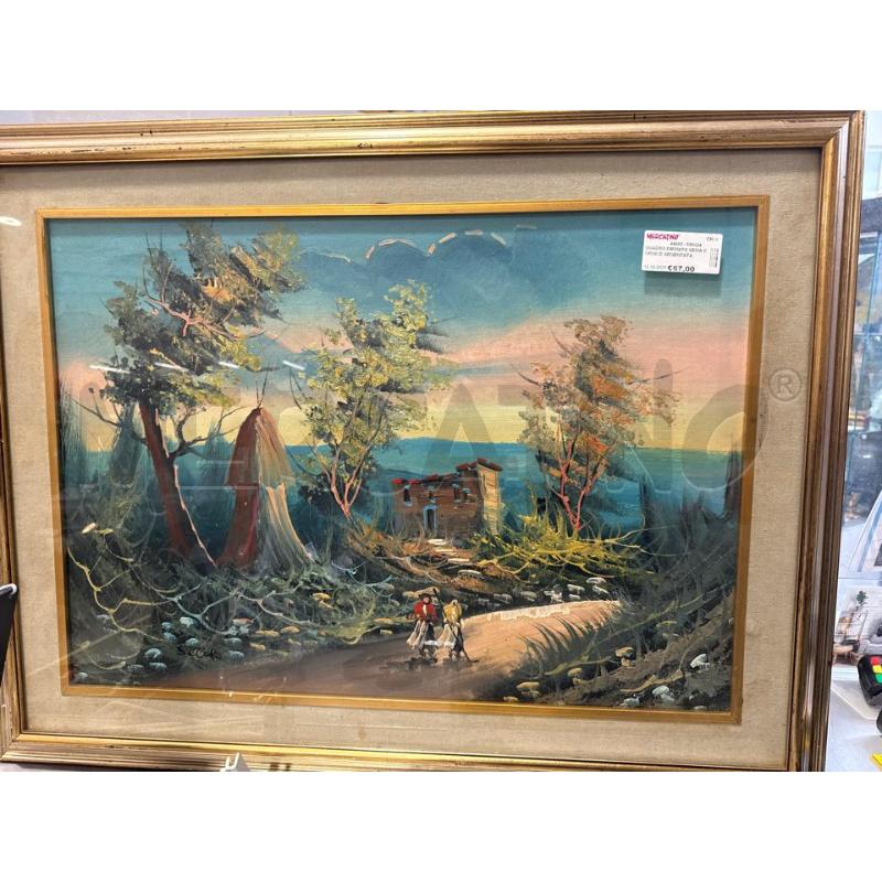 QUADRO FIRMATO SEMA CORNICE ARGENTATA PAESAGGIO | Mercatino dell'Usato San giovanni teatino 1