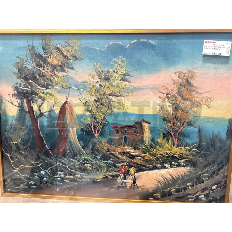 QUADRO FIRMATO SEMA CORNICE ARGENTATA PAESAGGIO | Mercatino dell'Usato San giovanni teatino 2