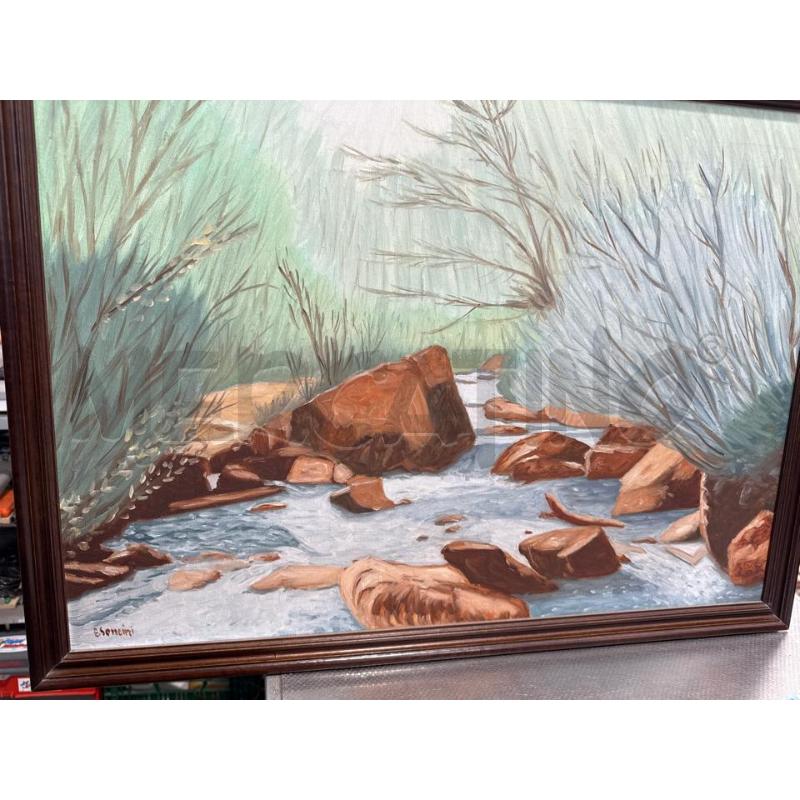 QUADRO FIUME FIRMATO CORNICE MARRO | Mercatino dell'Usato San giovanni teatino 1