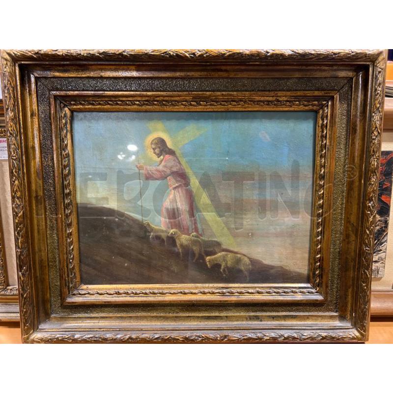 QUADRO GESU CORNICE DORATA TEMPERA SU TAVOLA65X50 | Mercatino dell'Usato San giovanni teatino 1