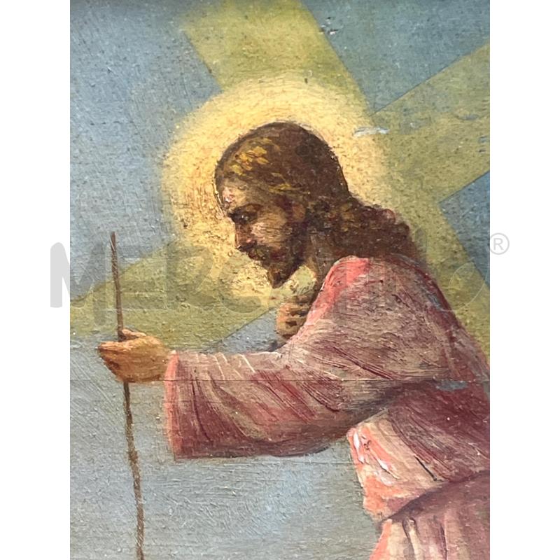 QUADRO GESU CORNICE DORATA TEMPERA SU TAVOLA65X50 | Mercatino dell'Usato San giovanni teatino 3