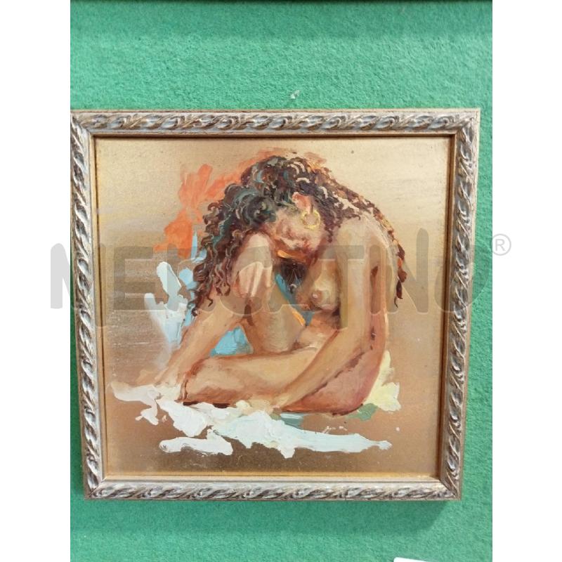 QUADRO MATTONELLA DONNA NUDO CORNICE DORATA | Mercatino dell'Usato San giovanni teatino 1