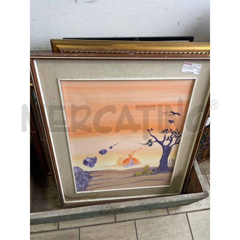 QUADRO PAESAGGIO ASTRATTO TRAMONTO A FIRMA COMETTI | Mercatino dell'Usato San giovanni teatino 1