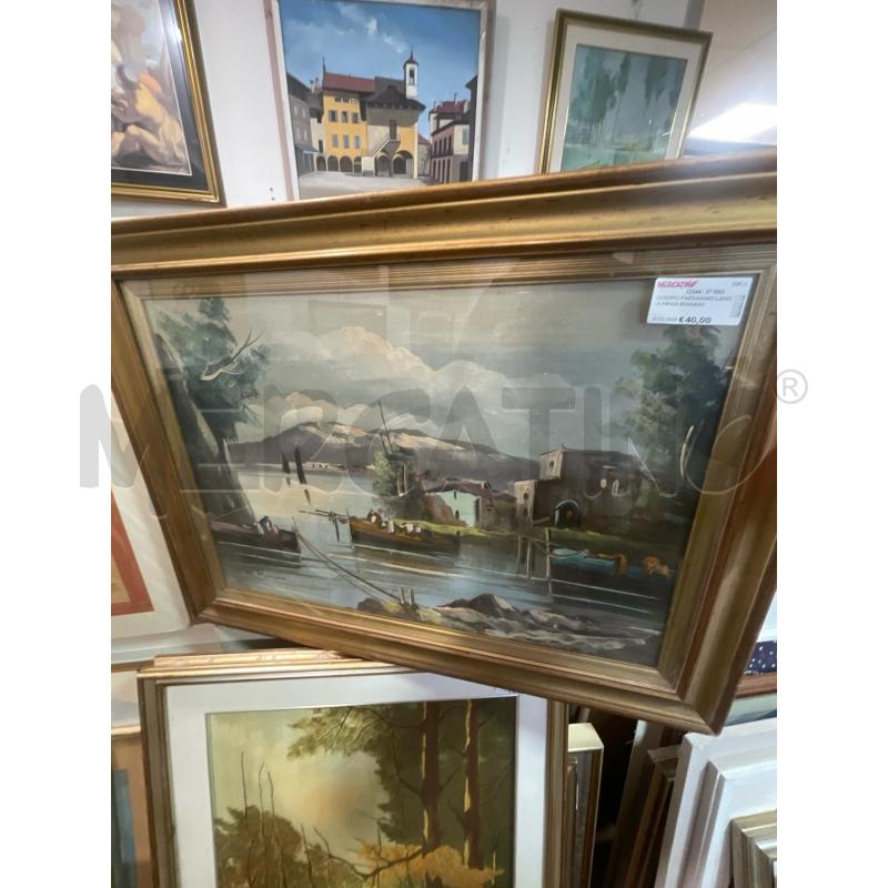 QUADRO PAESAGGIO LAGO A FIRMA ROMANO | Mercatino dell'Usato San giovanni teatino 1