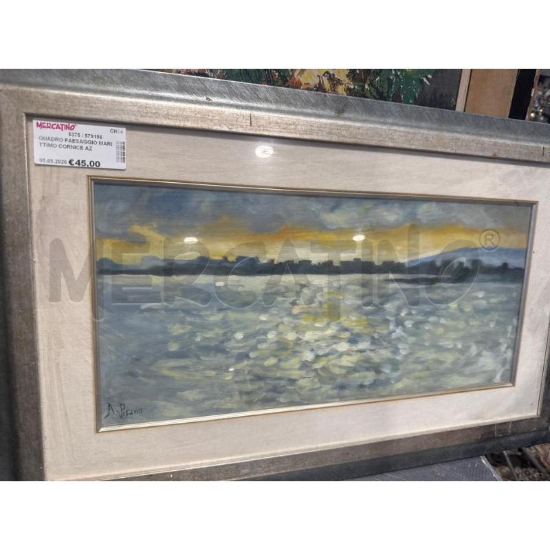 QUADRO PAESAGGIO MARITTIMO CORNICE AZZURRA | Mercatino dell'Usato San giovanni teatino 1