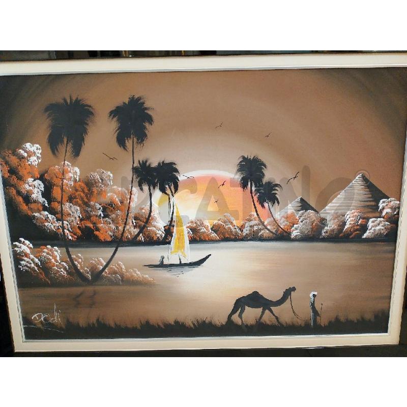 QUADRO PAESAGGIO TRAMONTO CORNICE NERA | Mercatino dell'Usato San giovanni teatino 1