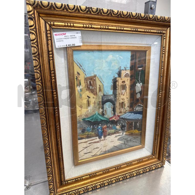 QUADRO PAESE CORNICE DORATA | Mercatino dell'Usato San giovanni teatino 2