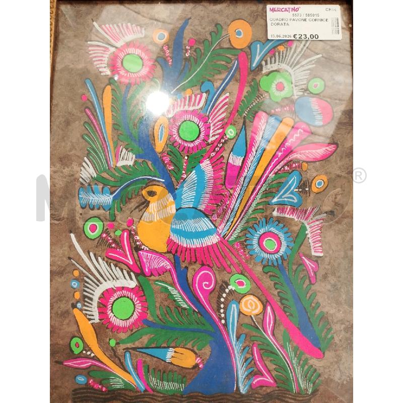 QUADRO PAVONE CORNICE DORATA | Mercatino dell'Usato San giovanni teatino 1