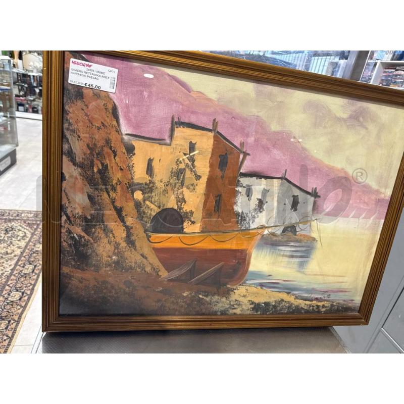 QUADRO RETTANGOLARE FIGURATIVO PAESAGGIO CON BARCHETTA | Mercatino dell'Usato San giovanni teatino 1