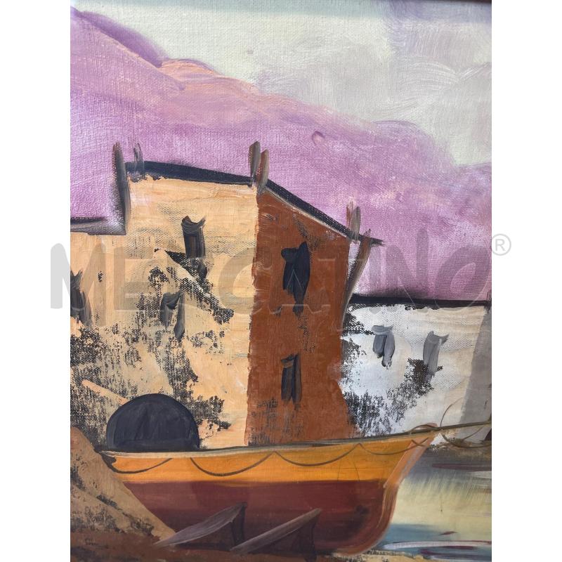 QUADRO RETTANGOLARE FIGURATIVO PAESAGGIO CON BARCHETTA | Mercatino dell'Usato San giovanni teatino 2