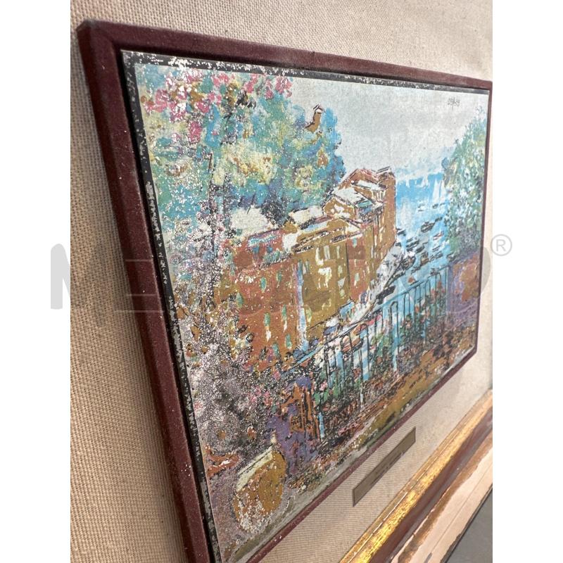 QUADRO SERIGRAFIA SU LAMINA TERRAZZA A PORTOFINO MICHELE CASCELLA | Mercatino dell'Usato San giovanni teatino 3
