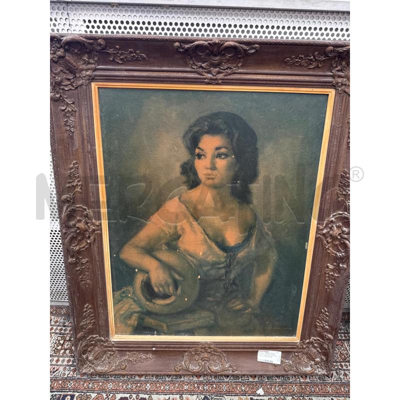QUADRO STAMPA VOLTO DONNA CORNICE MARRONE 77X92 | Mercatino dell'Usato San giovanni teatino 2