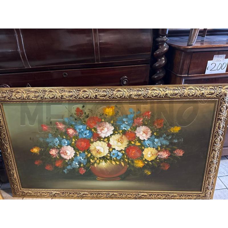 QUADRO VASO FIORI CORNICE DORATA | Mercatino dell'Usato San giovanni teatino 1