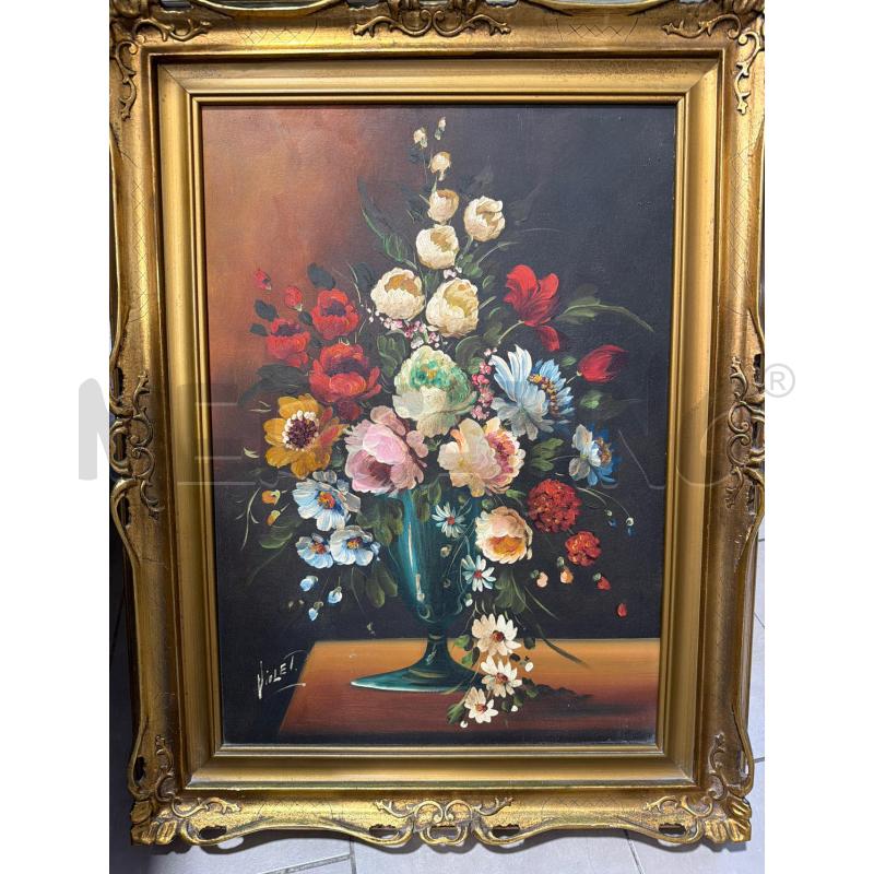QUADRO VASO FIORI CORNICE DORATA 90X70CM | Mercatino dell'Usato San giovanni teatino 1
