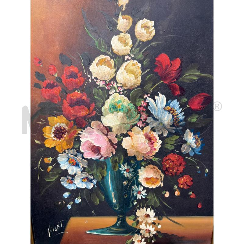 QUADRO VASO FIORI CORNICE DORATA 90X70CM | Mercatino dell'Usato San giovanni teatino 3