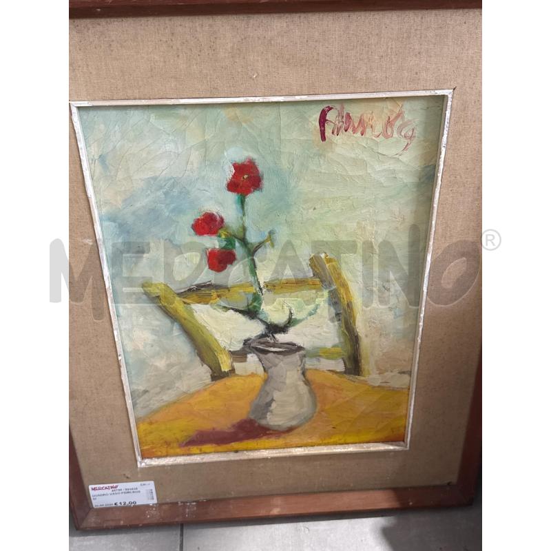 QUADRO VASO FIORI ROSSI | Mercatino dell'Usato San giovanni teatino 1