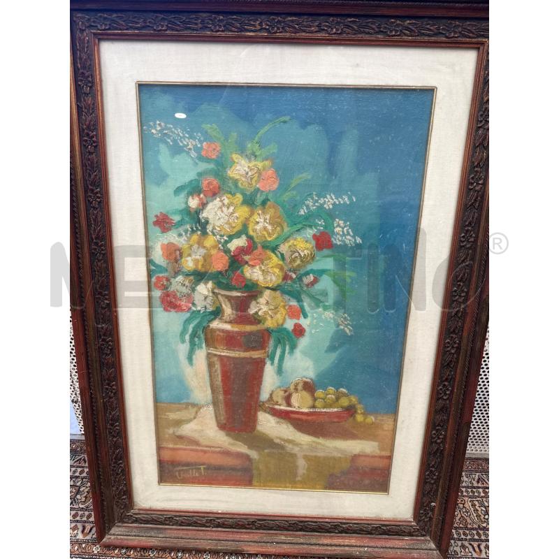 QUADRO VASO FIORI SFONDO AZZURRO | Mercatino dell'Usato San giovanni teatino 1