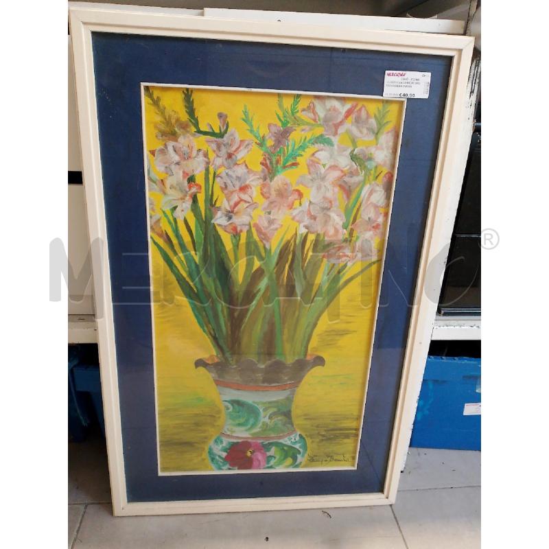 QUADRO VASO FIORI SFONDO GIALLO FIRMATA | Mercatino dell'Usato San giovanni teatino 1