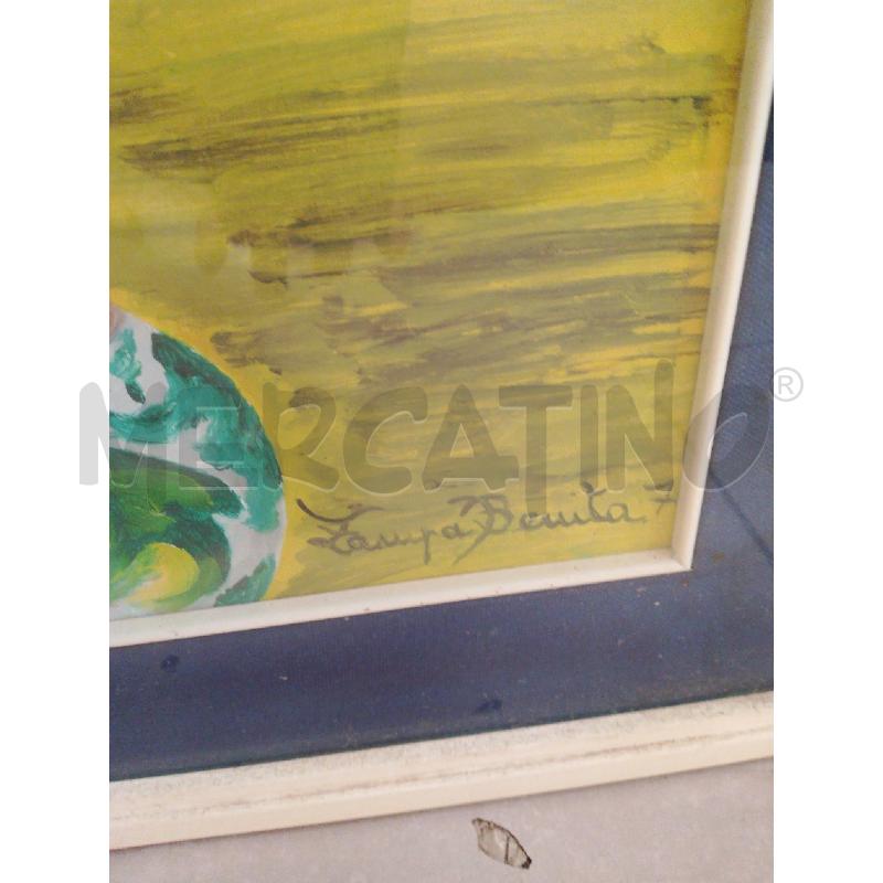 QUADRO VASO FIORI SFONDO GIALLO FIRMATA | Mercatino dell'Usato San giovanni teatino 3