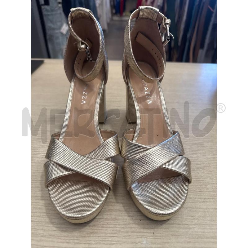 SCARPE DONNA APEPAZZA DORATE SANDALO TACCO GROSSO  | Mercatino dell'Usato San giovanni teatino 2