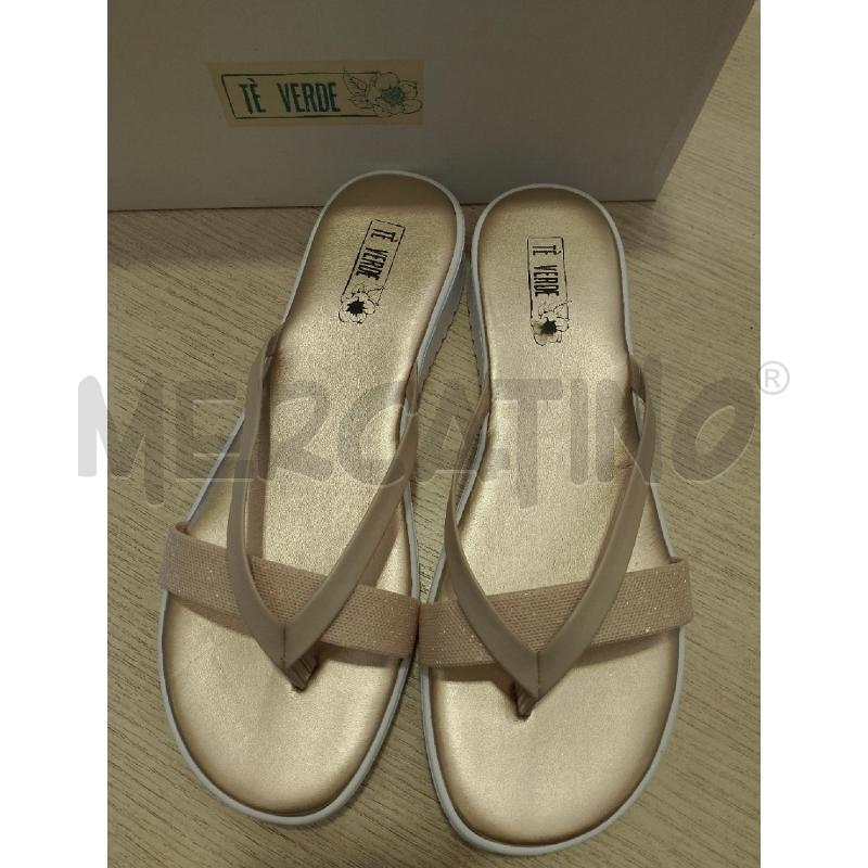 SCARPE DONNA APERTE TE VERDE DORATE | Mercatino dell'Usato San giovanni teatino 2