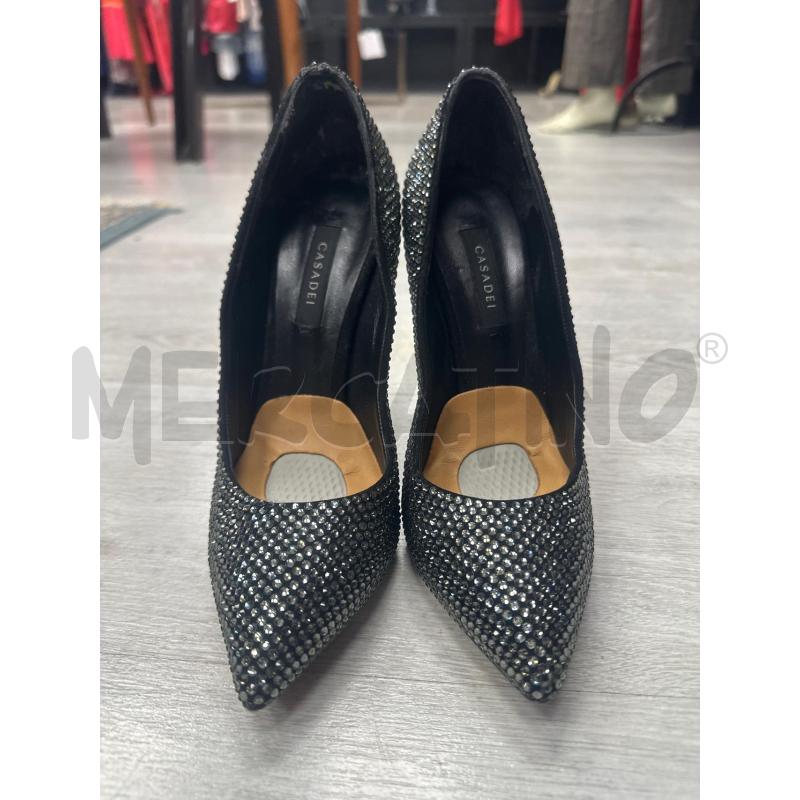SCARPE DONNA CASADEI NERE STRASS TACCO TG 37 | Mercatino dell'Usato San giovanni teatino 2