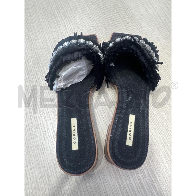 SCARPE DONNA CORINA NERE STRASS FRANGE  | Mercatino dell'Usato San giovanni teatino 3