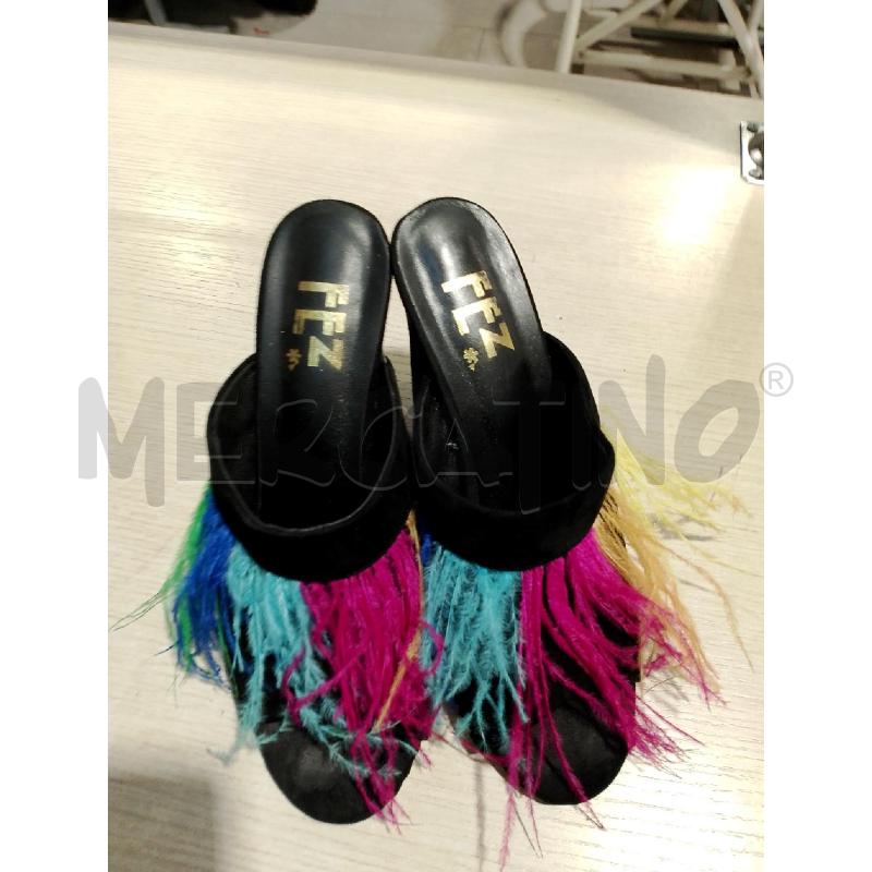 SCARPE DONNA FEZ NERE PIUME COLORATE | Mercatino dell'Usato San giovanni teatino 2