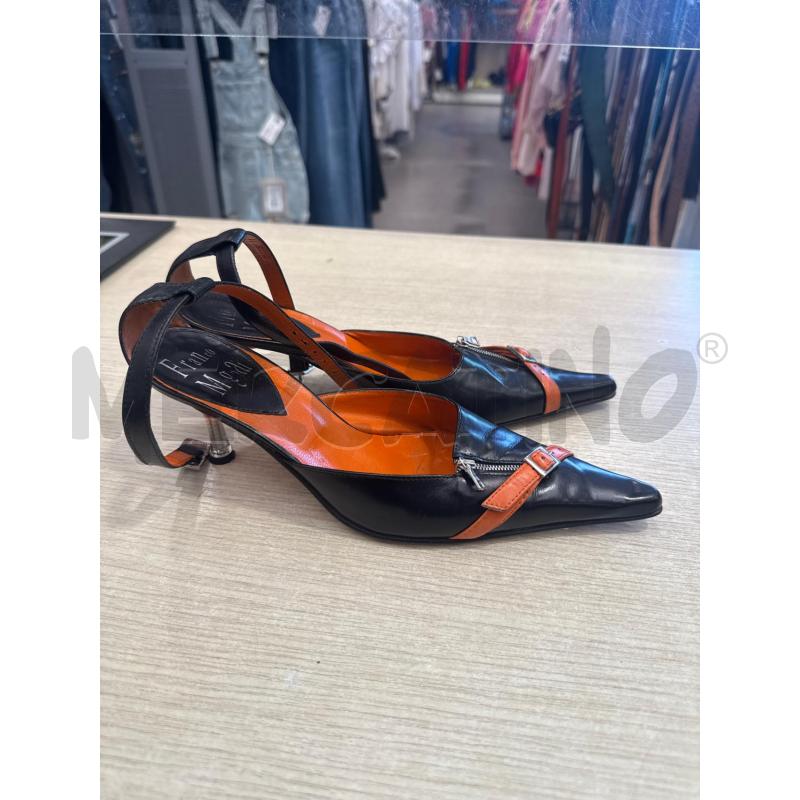 SCARPE DONNA FRANCO MAGAI NERE ARANCIONI | Mercatino dell'Usato San giovanni teatino 1