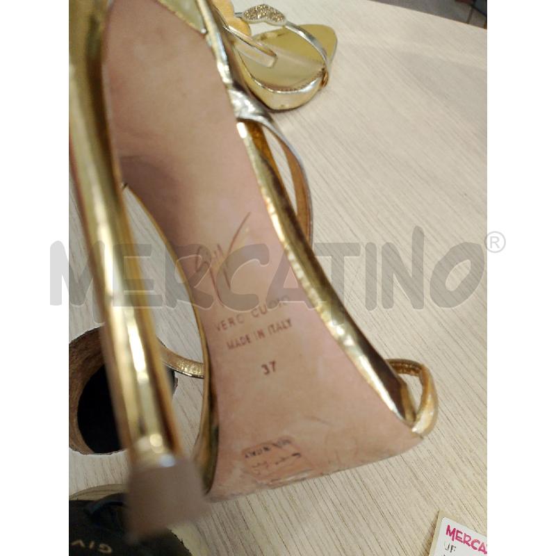 SCARPE DONNA GIUSEPPE ZANOTTI DORATE TACCO CUORI | Mercatino dell'Usato San giovanni teatino 4
