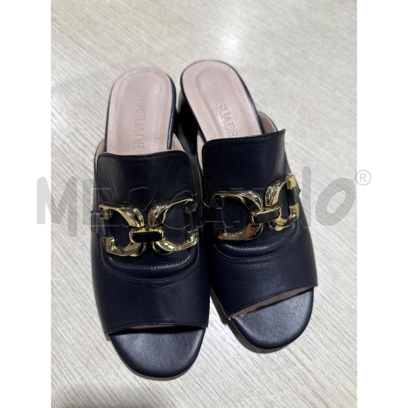 SCARPE DONNA HERSUADE NERE CATENA DORATA APERTE | Mercatino dell'Usato San giovanni teatino 2