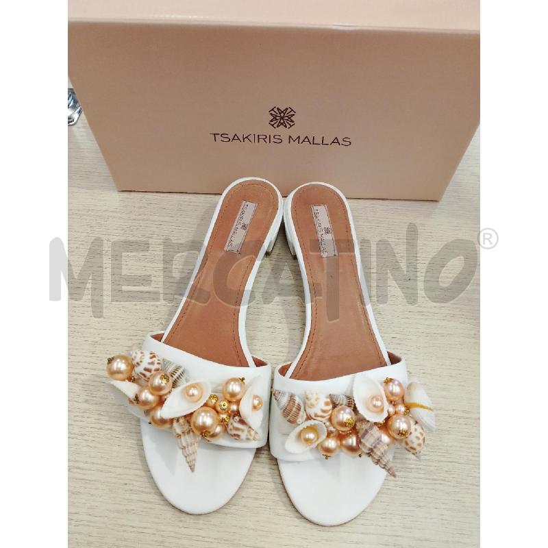 SCARPE DONNA TSAKIRIS MALLAS BIANCHE CONCHIGLIE | Mercatino dell'Usato San giovanni teatino 2