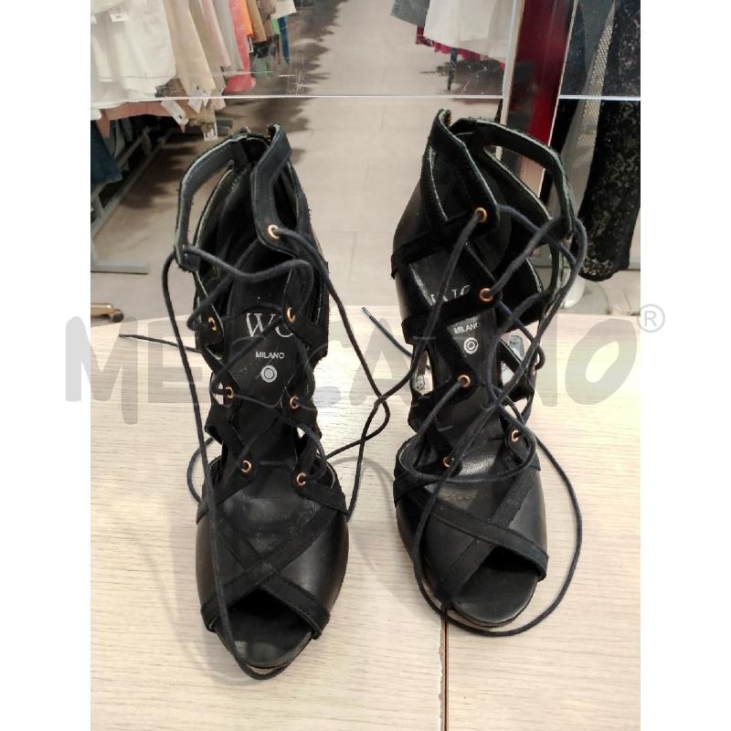 SCARPE DONNA WO MILANO NERE LACCI TACCO | Mercatino dell'Usato San giovanni teatino 2
