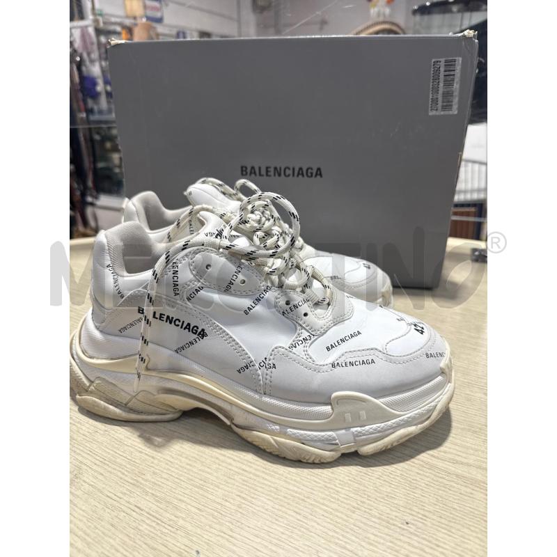 SCARPE UOMO BALENCIAGA TRIPLE S BIANCA E NERA TG42 | Mercatino dell'Usato San giovanni teatino 1