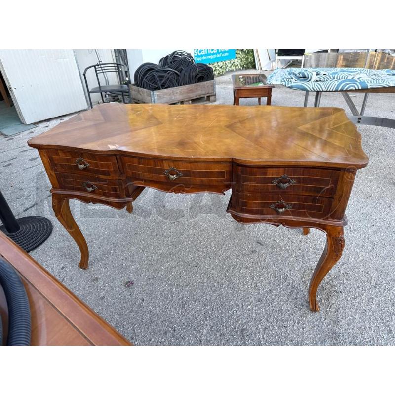 SCRITTOIO 5 CASSETTI LEGNO MANIGLIE DORATE | Mercatino dell'Usato San giovanni teatino 1